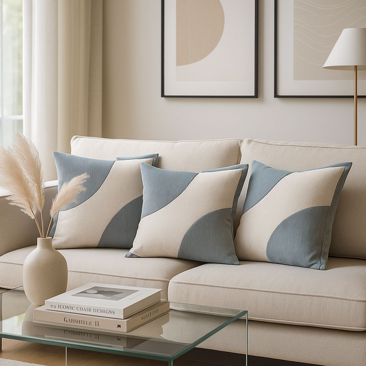 ARMONIA - Set 3 Fundas Decorativas Felpa Verde Bicolor 45x45cm 686