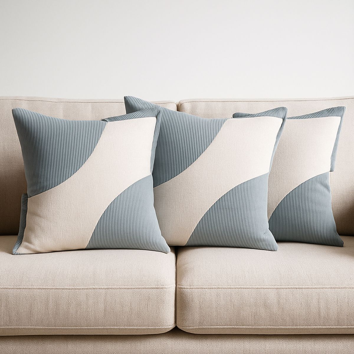ARMONIA - Pack 3 Fundas 45x45cm Verde Bicolor Felpa Decorativa 686