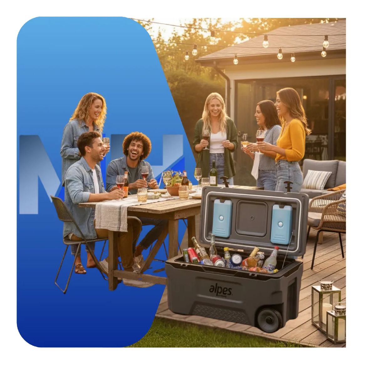 ALPES - Cooler Nevera Rigida Alpes 70 L Con Ruedas Ideal Viaje
