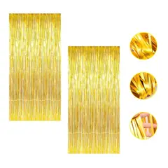 PASTELERIUSCL - X2 Guirnalda Cortina Metálicas Cortina De Cumpleaños Decoracion Decoracion Para Fiestas Celebracion