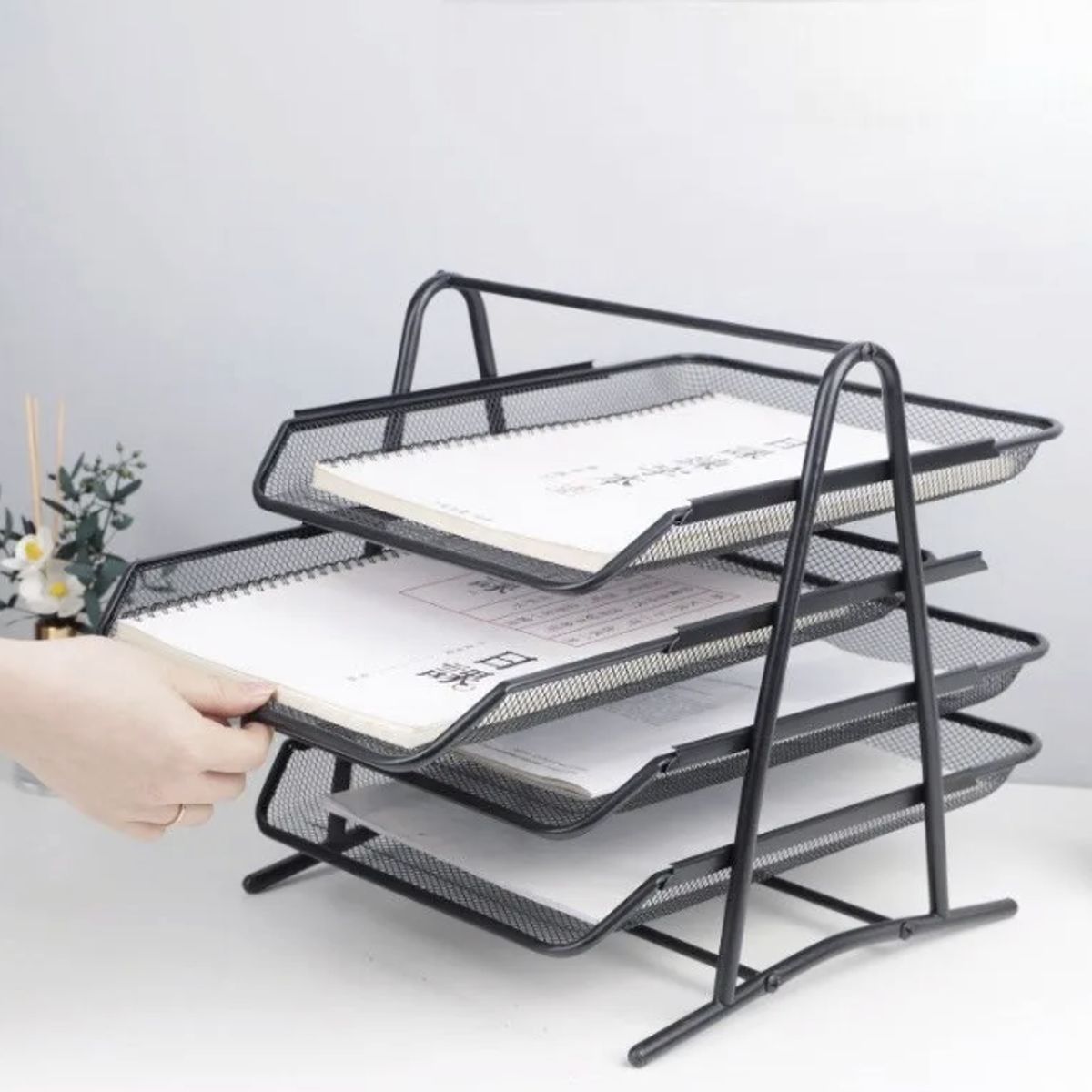 OKAY - Bandeja De Documentos Metálico De 4 Niveles Para Oficinas