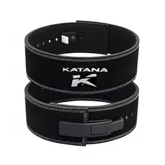 KATANA - Cinturón de Levantamiento - Cuero Real Palanca PB01 - Negro Talla S