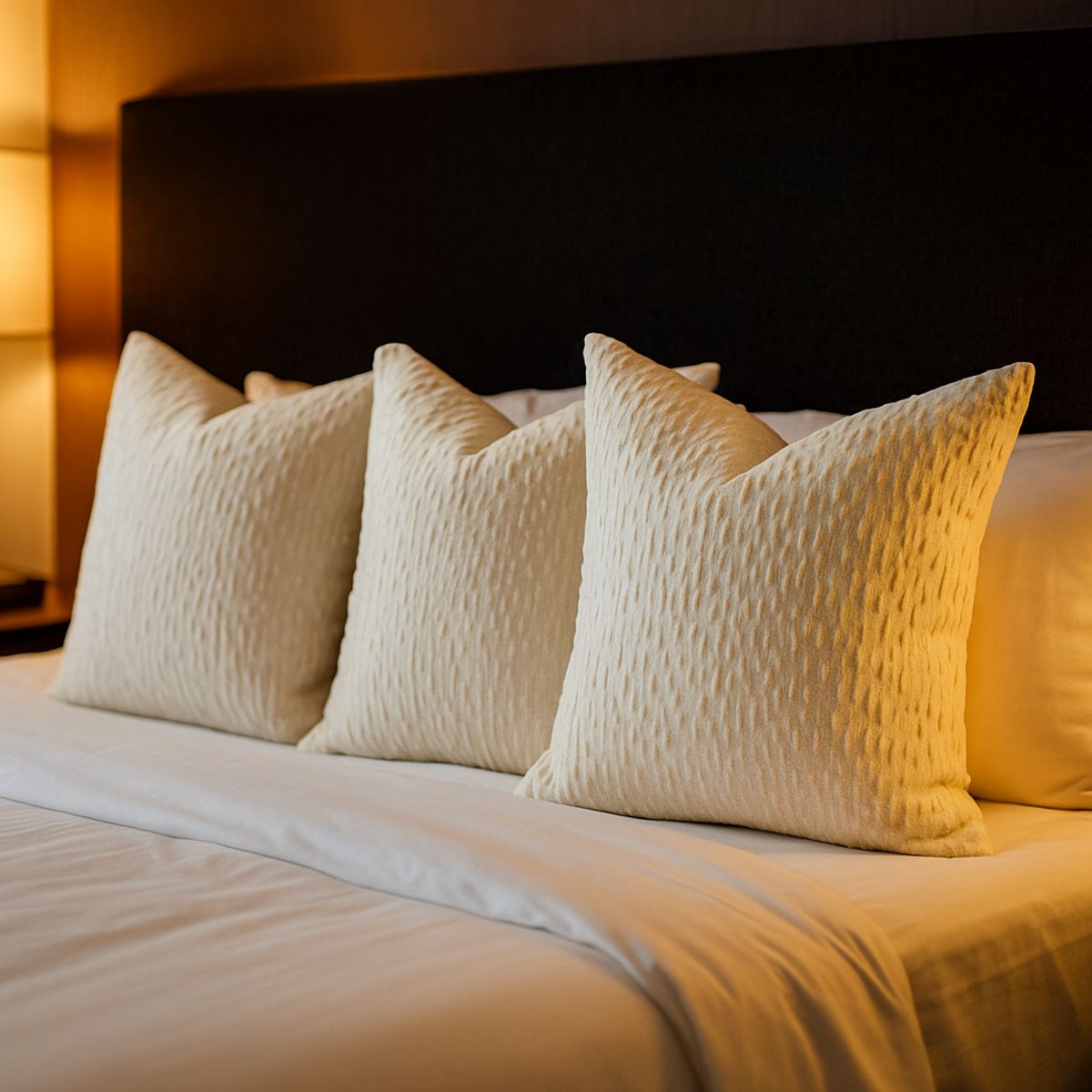 ARMONIA - Juego 3 Fundas Cojín Blanco Chenille 45x45cm 785