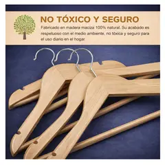 EOLAND - 20 Colgadores Ganchos Madera Para Ropa Organizador Clóset