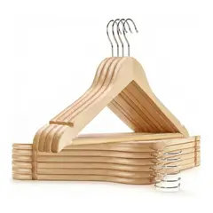 EOLAND - 100 Colgadores Ganchos Madera Para Ropa Organizador Clóset