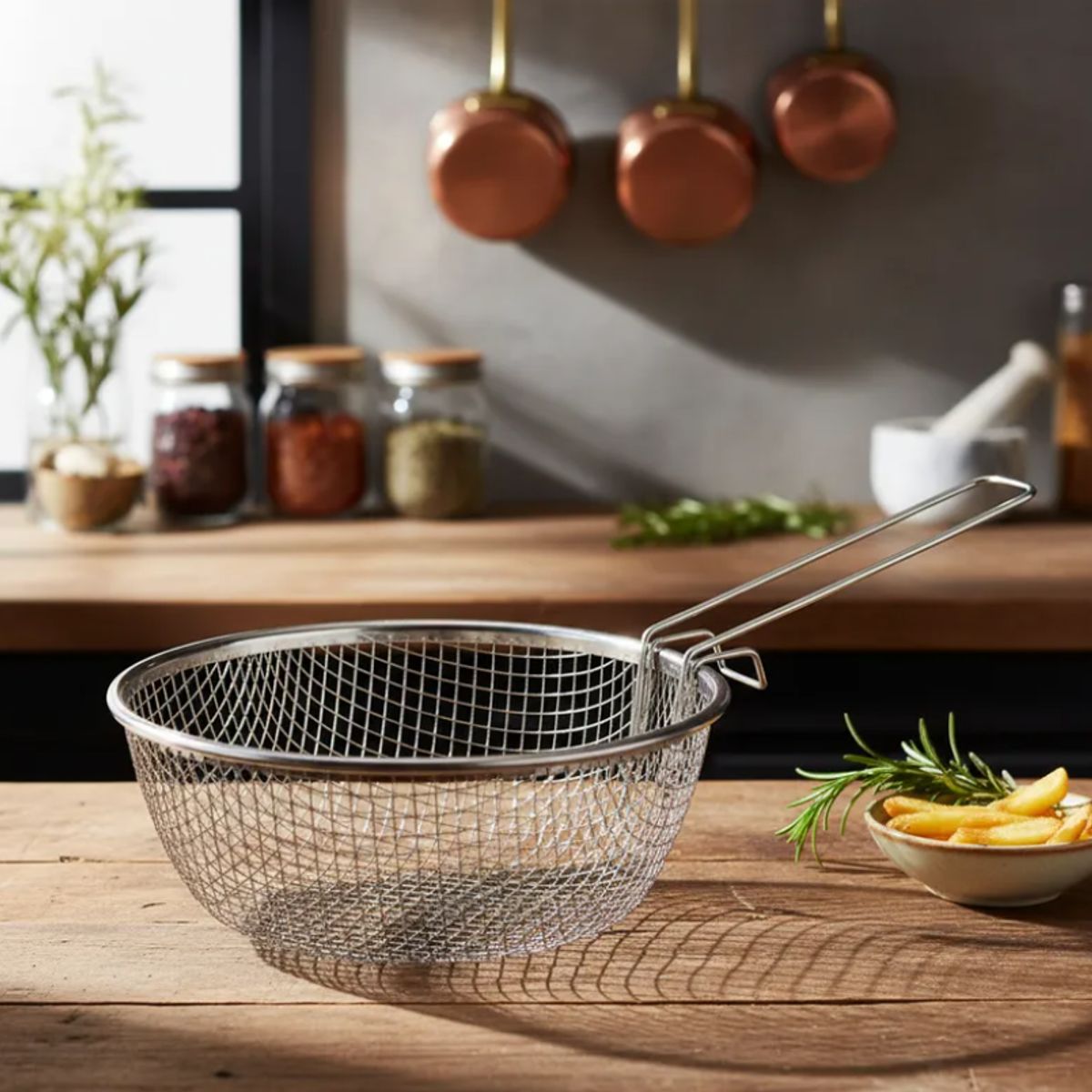 GENERICO - Canasto Freidor Colador De Acero Inoxidable Para Cocina
