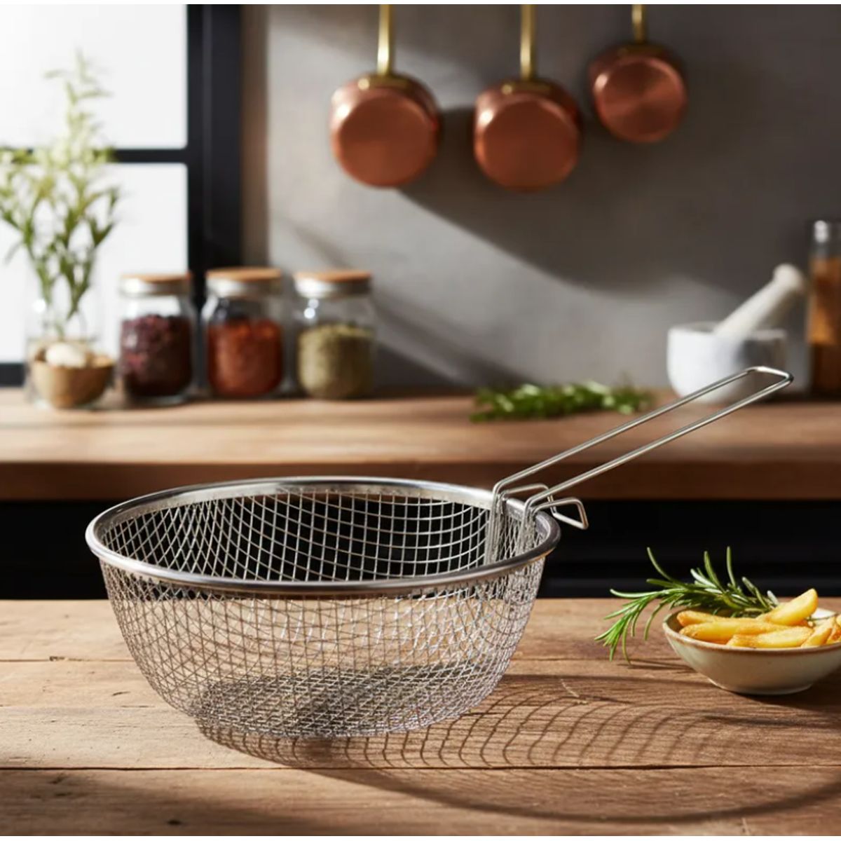 GENERICO - Canasto Freidor Colador De Acero Inoxidable Para Cocina