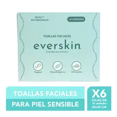 EVERSKIN - Pack 6 Toallas Faciales Premium 10 Unidades XL