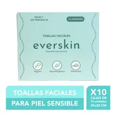 EVERSKIN - Pack 10 Toallas Faciales Premium 10 Unidades XL