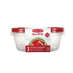 RUBBERMAID - Set 2 Contenedores 2.77l Rojo Hermético