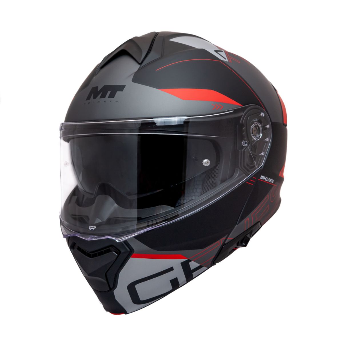 MT - Casco Para Moto MT Genesis SV  Atempo Girs/ rojo/ negro Mate_.