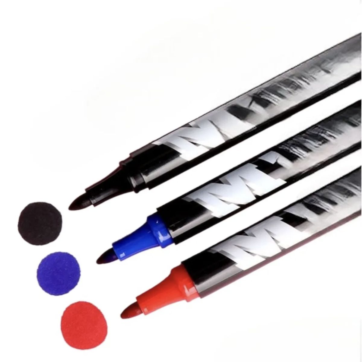 OKAY - Pack 10 Plumones Permanente Punta Gruesa - Negro, Rojo, Azul