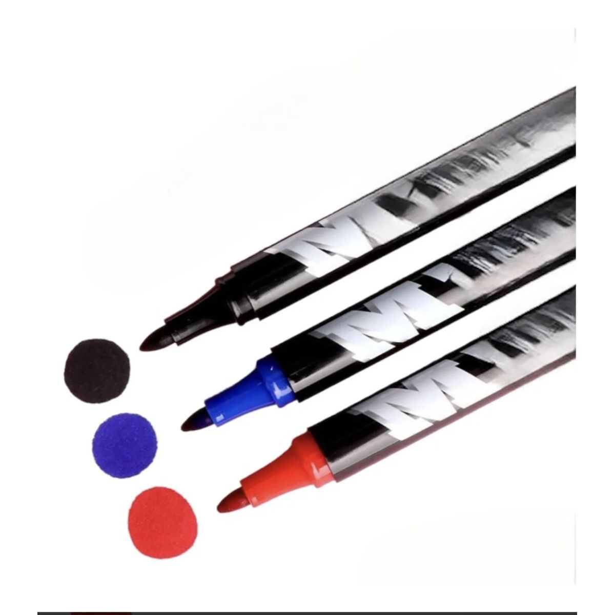 OKAY - Pack 10 Plumones Permanente Punta Gruesa - Negro, Rojo, Azul