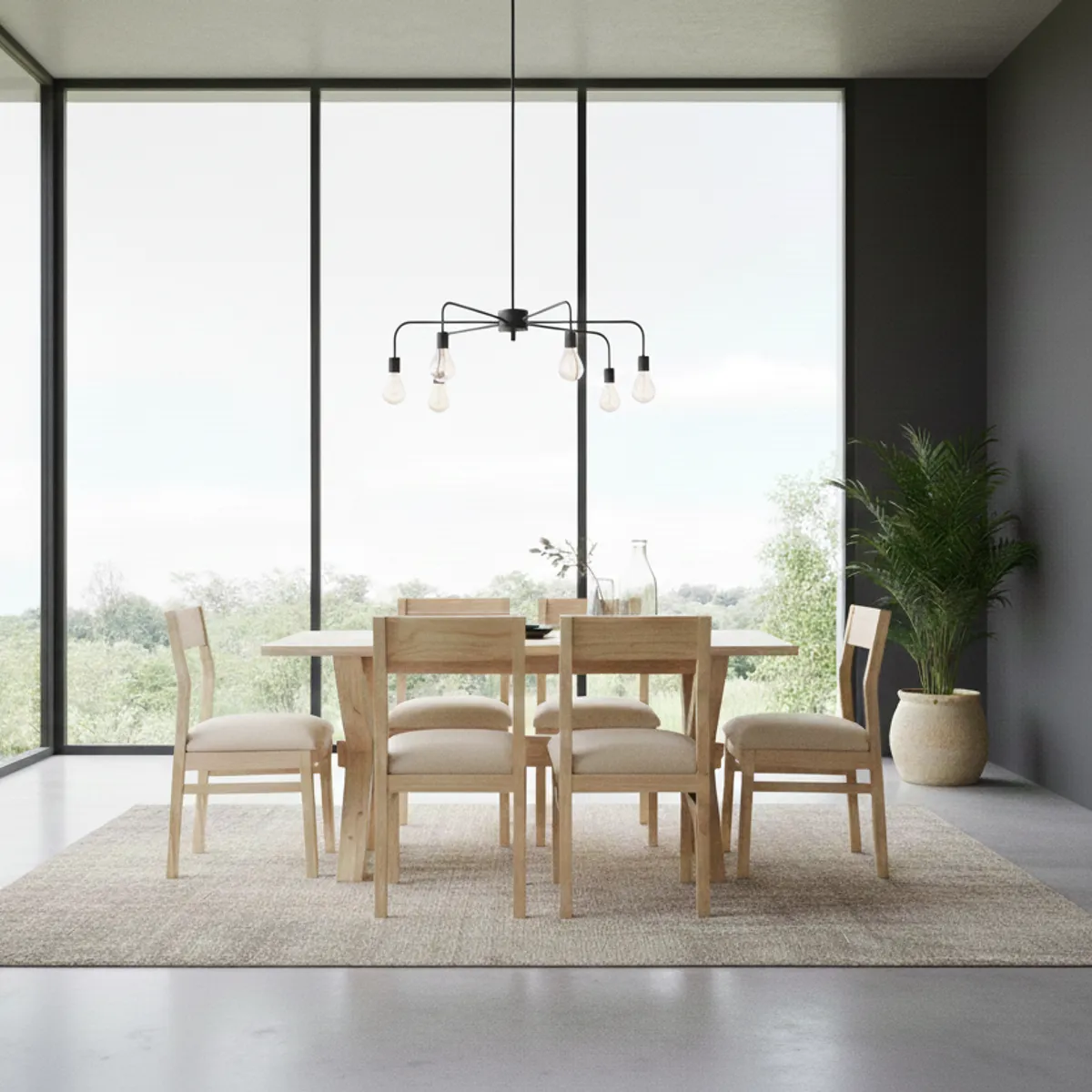 MUEBLES NATIVA - Comedor Cruz 6 sillas Vendetta Beige