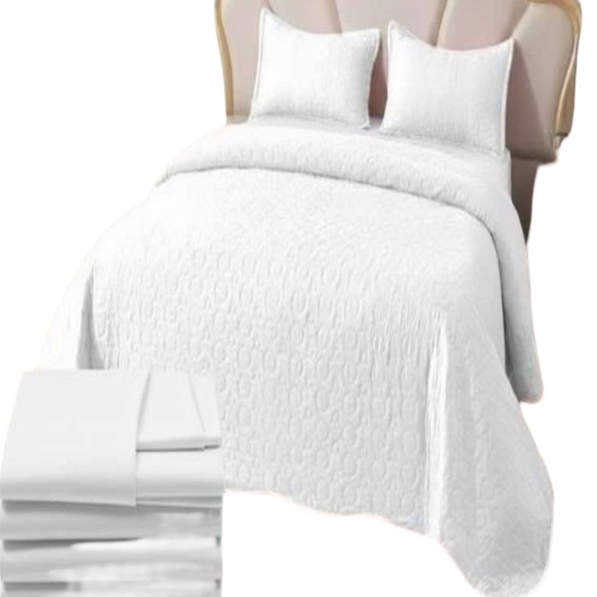 GENERICO - SET SABANA CON CUBRECAMA PLAZA Y MEDIA S67