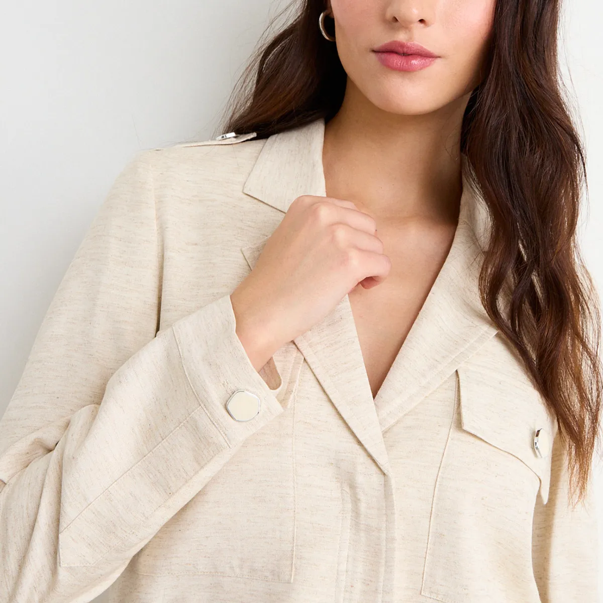 IO - Casaca Lisa Mujer Beige Io