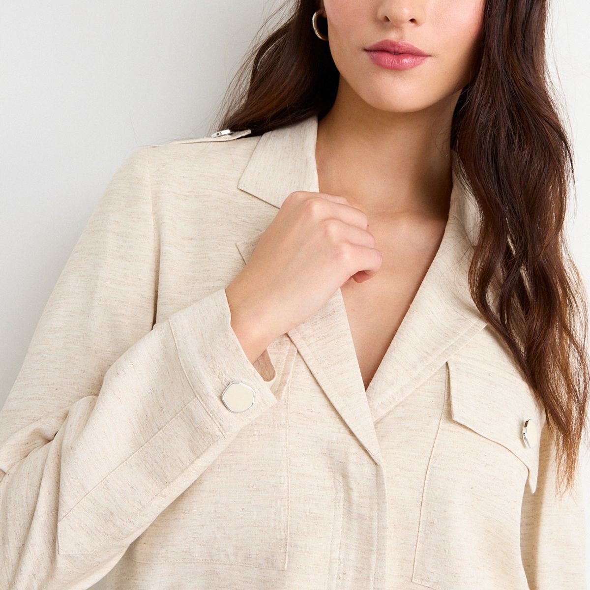 IO - Casaca Lisa Mujer Beige Io
