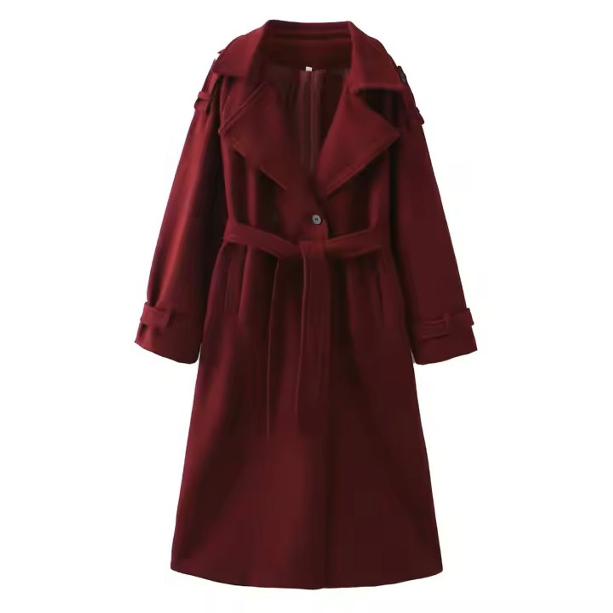 DANK - Abrigo Mujer extralargo burdeo
