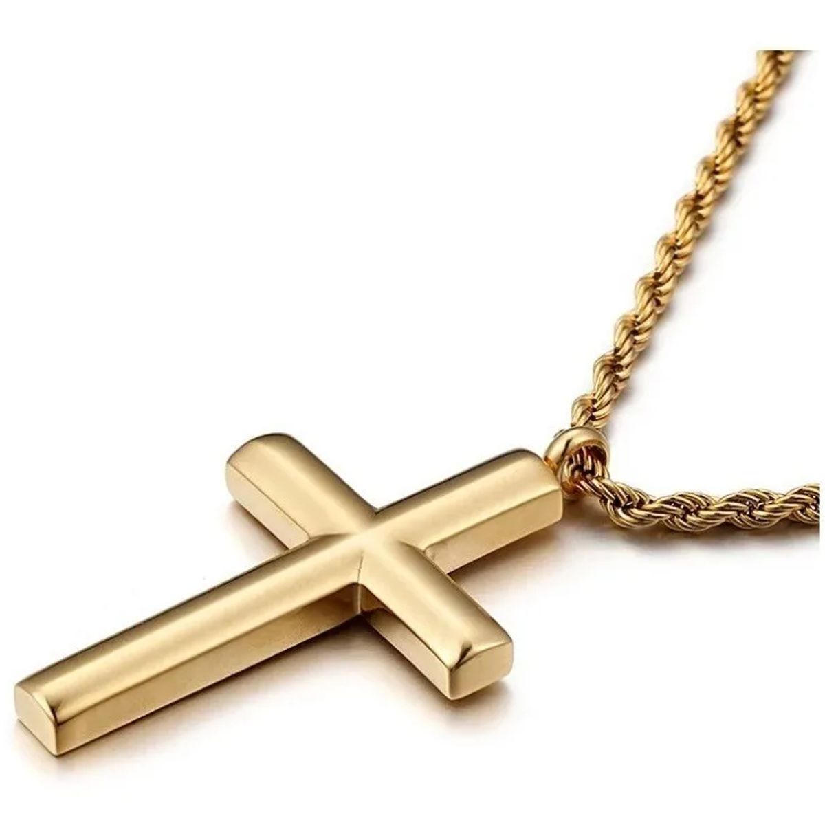 GENERICO - Collar Cruz Gold Hombres Caballeros Moda Masculina M1
