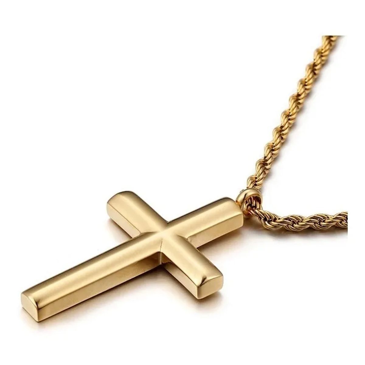GENERICO - Collar Cruz Gold Hombres Caballeros Moda Masculina M1