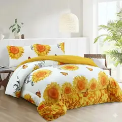 GENERICO - PLUMON COBERTOR PLUSH CON CHIPORRO 2 PLAZA AMARILLO GIRASOL TF