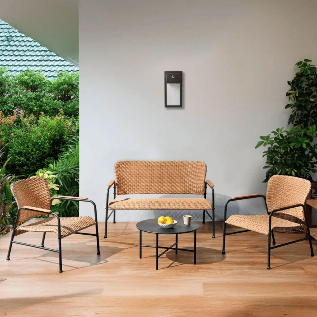GENERICO - Juego terraza living 4 personas beige