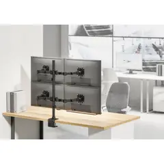 BRASFORMA - Soporte para 4 Monitores de alta carga 17" a 35" 60kg 360° SBRM741 -