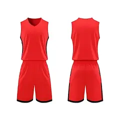 SDFIT - Uniforme de Basketball Unisex Diseño 206580 / (Rojo / Negro) Talla 6XL…