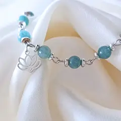 GENERICO - Pulsera de piedra Aguamarina Claridad & Paz