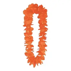 GENERICO - Pack De 12 Collar Hawaina Naranja Fluorescente 50cm