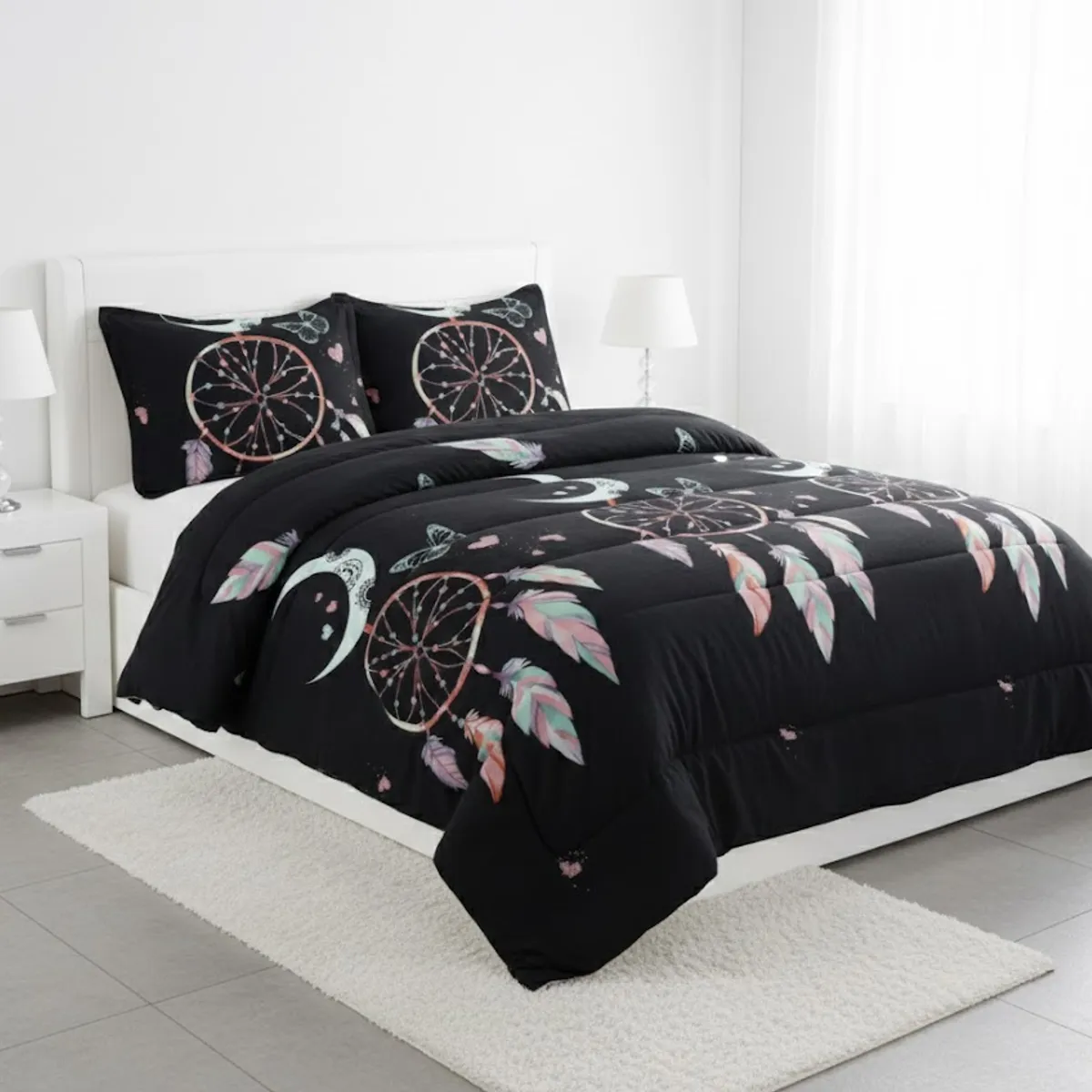 GENERICO - PLUMON COBERTOR PLUSH CON CHIPORRO 2 PLAZA NEGRO ATRAPA SUEÑO TF