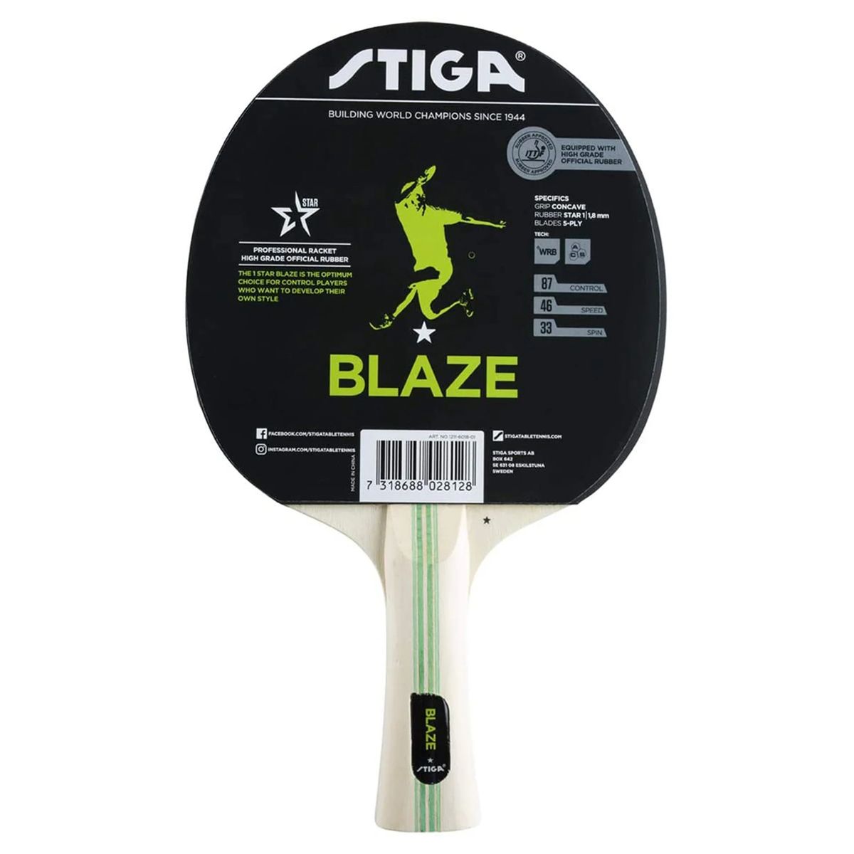STIGA - PALETA DE TENIS DE MESA STIGA BLAZE 1 ESTRELLA