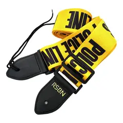 GENERICO - Correa RSBN Premium Police Line Para Guitarra O Bajo - Puntas Cuero