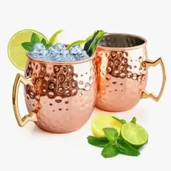 GENERICO - Pack 2 Mugs De Cobre Vasos Bar Tragos Moscow Mule Mojito