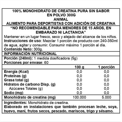 Imagen 2 del producto MICRONIZED CREATINA 300 GRS