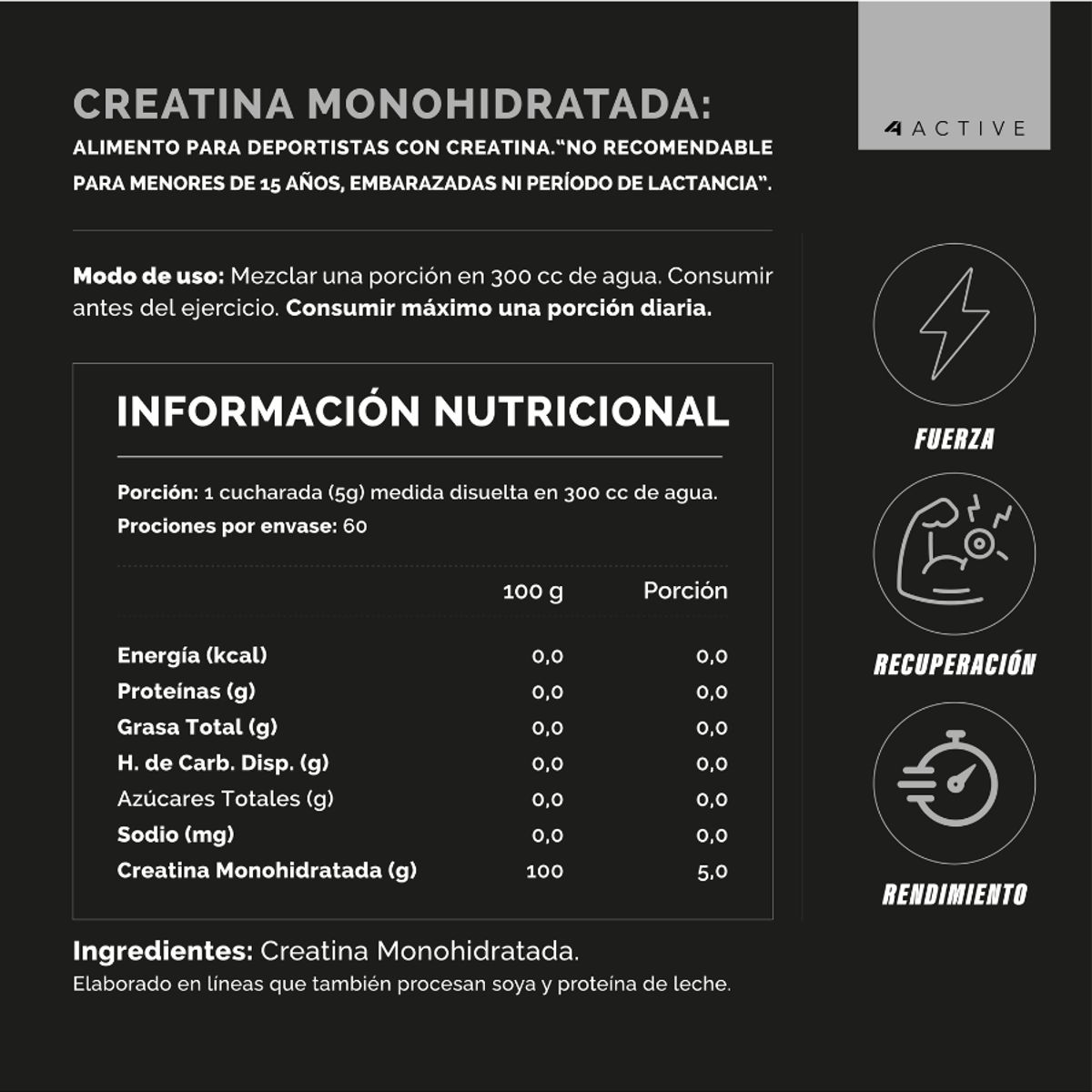 4ACTIVE - 4Active · Epic Creatina monohydrate 300 g