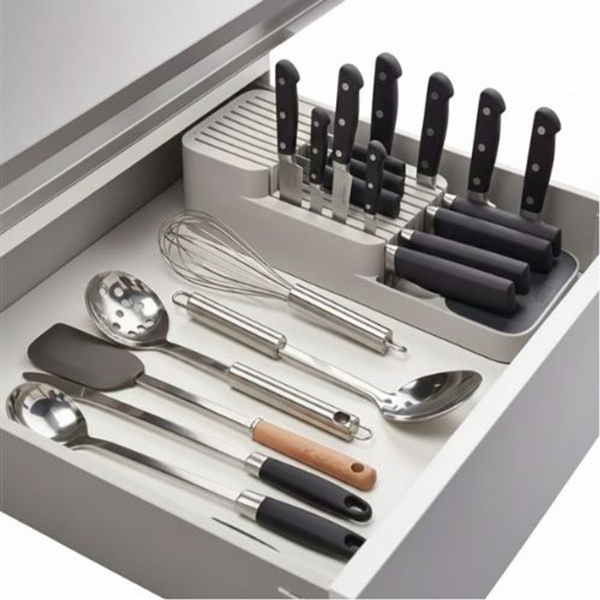 GENERICO - Organizador De Cuchillos Mesada Cajón 2 Pisos Smart Compacto