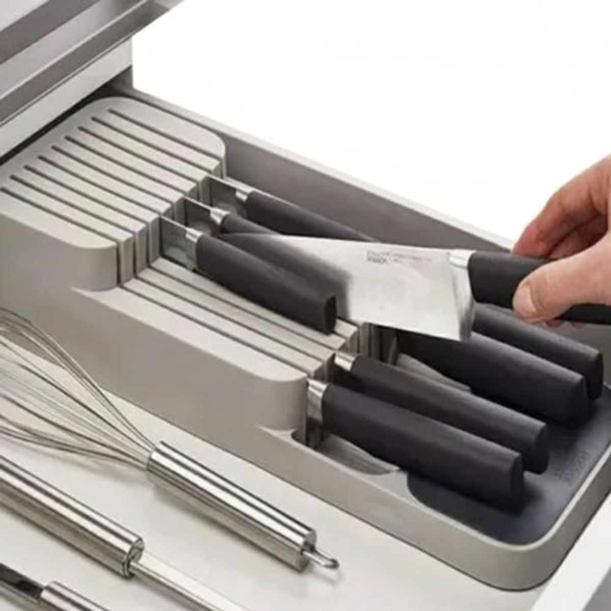 GENERICO - Organizador De Cuchillos Mesada Cajón 2 Pisos Smart Compacto