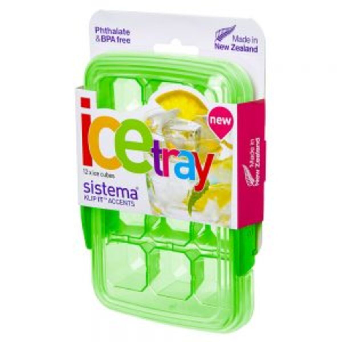 SISTEMA - Cubetera con tapa para 12 hielos - Fabricado en Nueva Zelandia