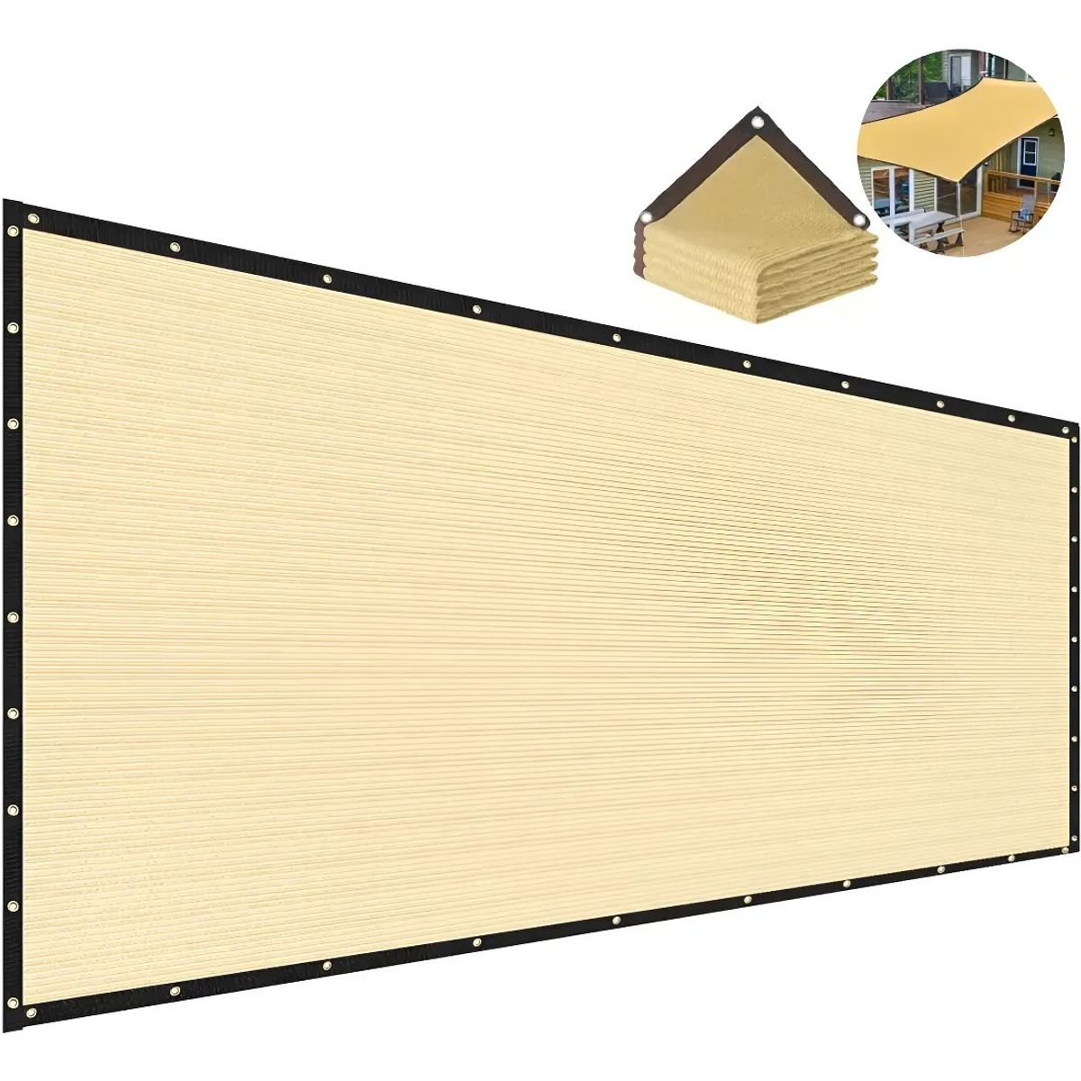 KUANGYE - Toldo Vela Terraza Lona Sombreadora Toldo Jardin 4x3 Metros