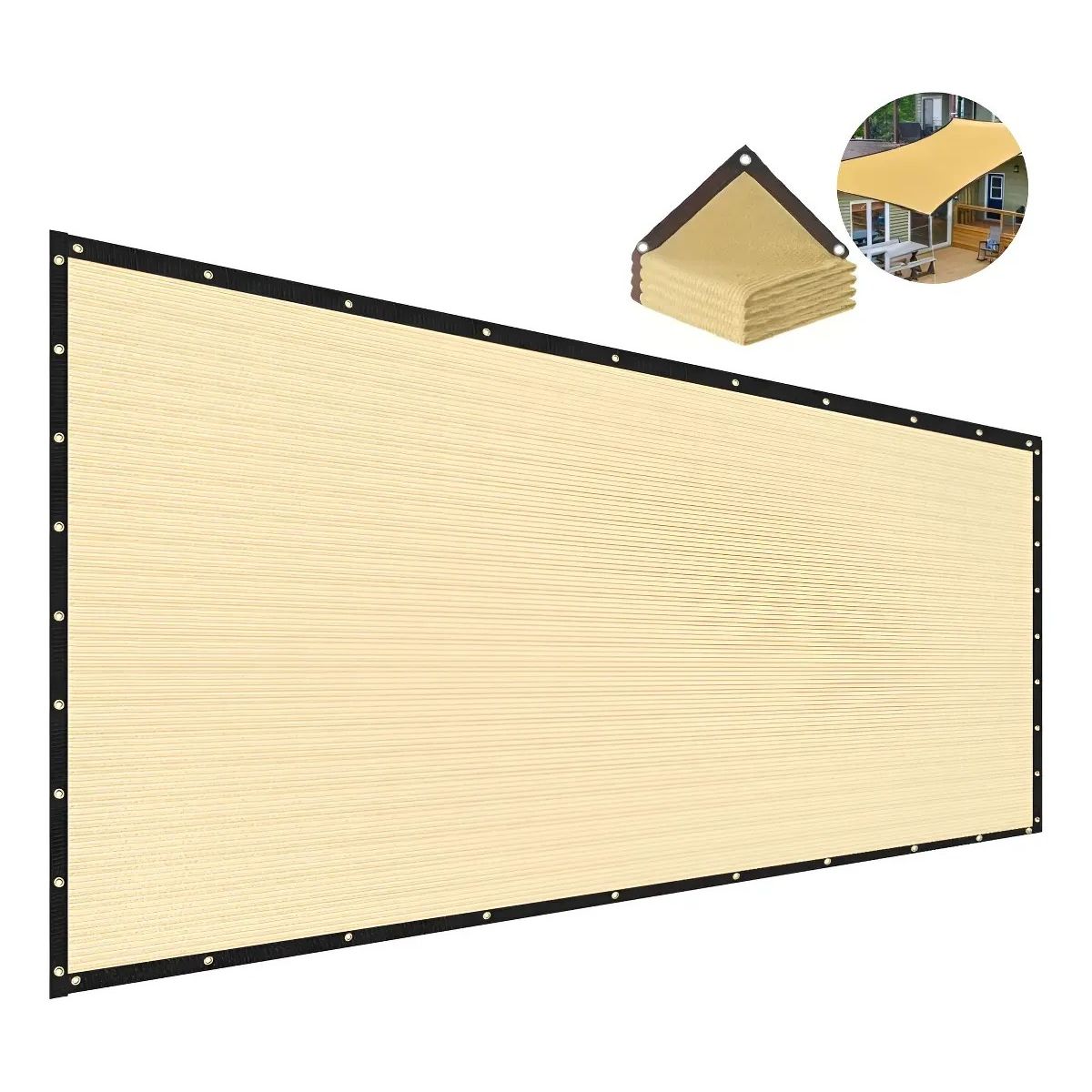 KUANGYE - Toldo Vela Terraza Lona Sombreadora Toldo Jardin 4x3 Metros