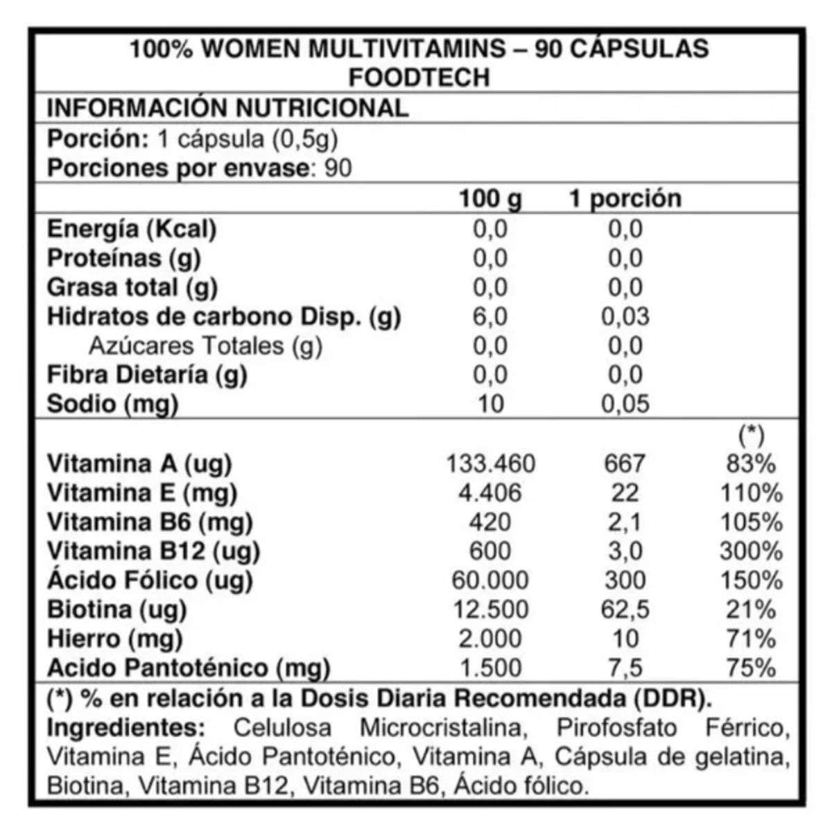 SUPLETECH - 100% Women Multivitamins 90 caps - Foodtech