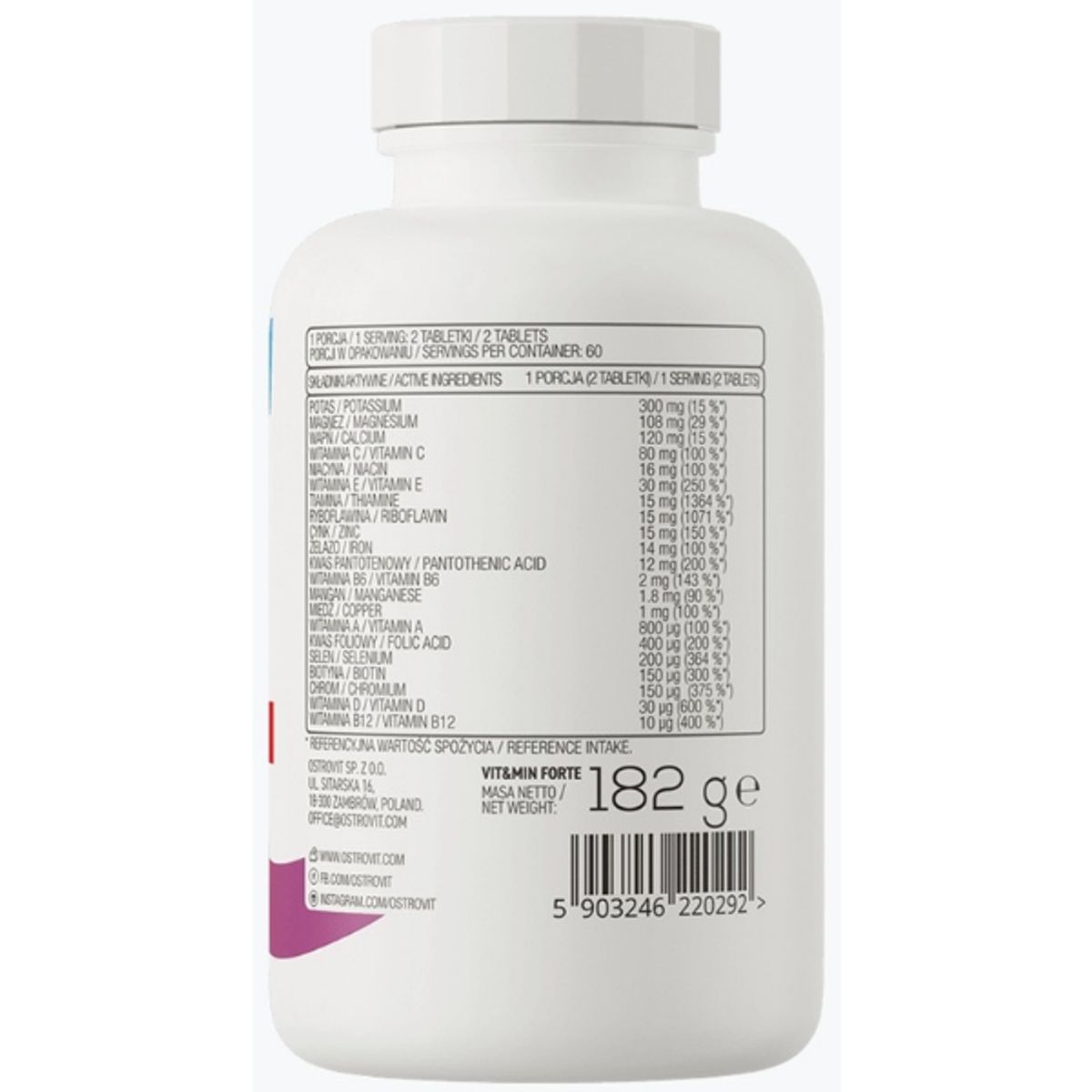 OSTROVIT - Multivitaminico Vit&Min Forte 120 Tabs Ostrovit
