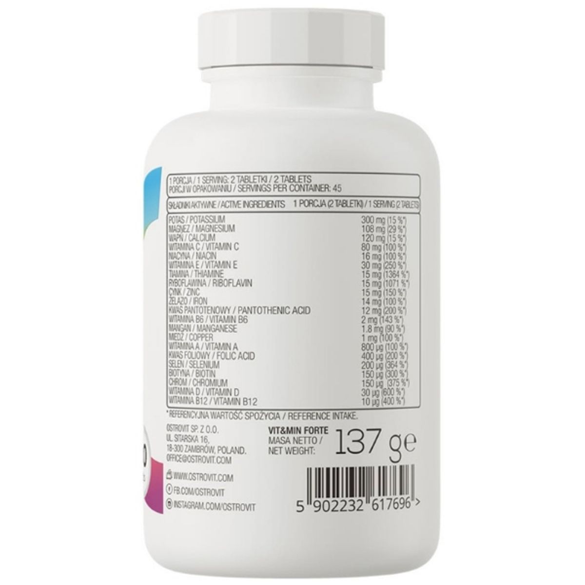 OSTROVIT - Multivitaminico Vit&Min Forte 90 Tabs Ostrovit