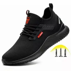 DANWEILE - Zapatos indestructibles de seguridad para hombre - Negro
