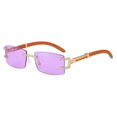 FANEL - Lentes de Sol Fanèl Pink Aurora Rectangular Rimless HD UV400