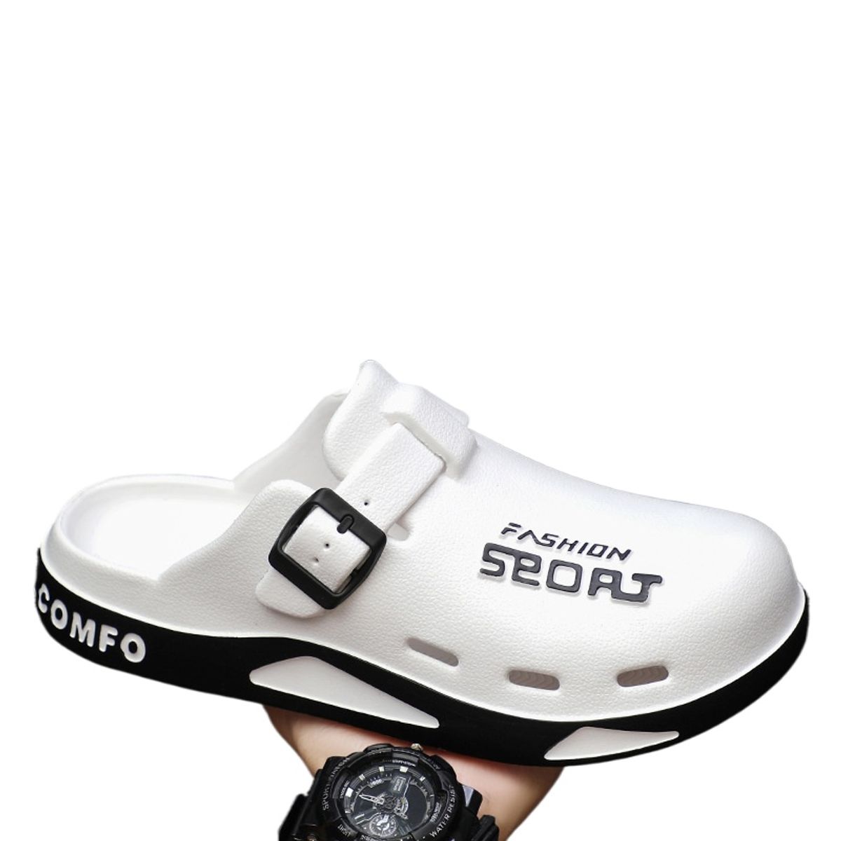 TIOZONEY - Sandalias para hombre - Blanco