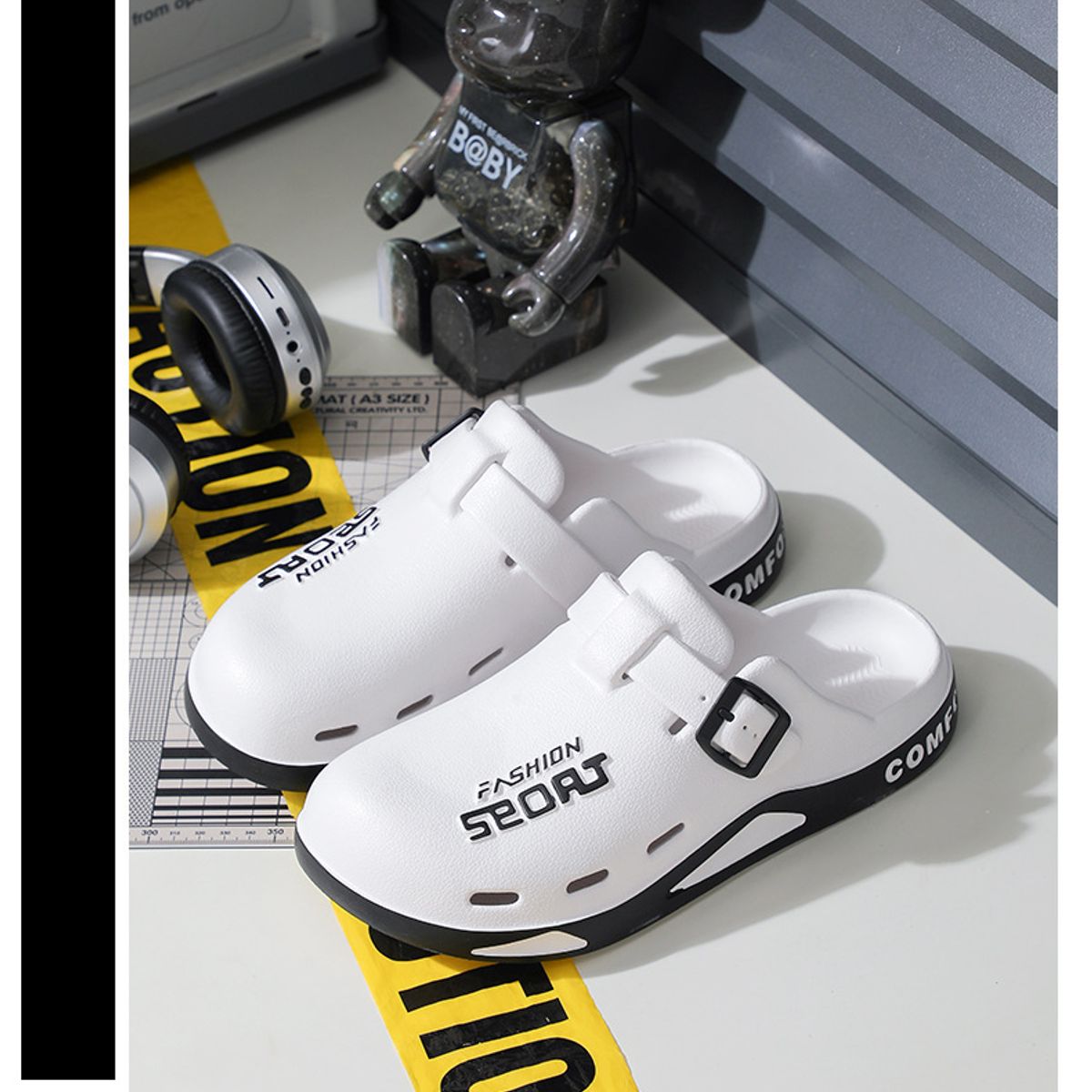 TIOZONEY - Sandalias para hombre - Blanco