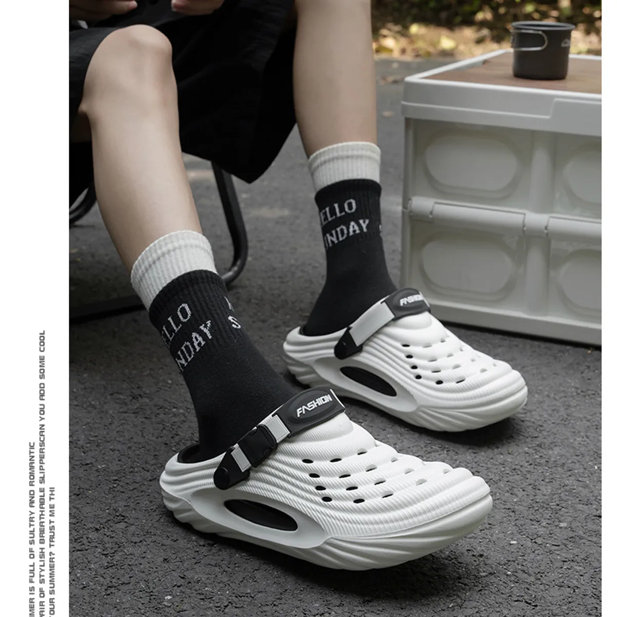 TIOZONEY - Sandalias para hombre - Blanco