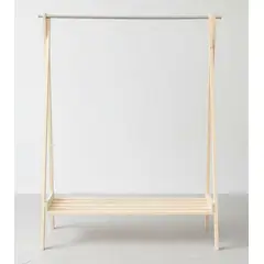 GENERICO - Perchero de Ropa Estilo Nórdico con Barra Metálica y Repisa Inferior